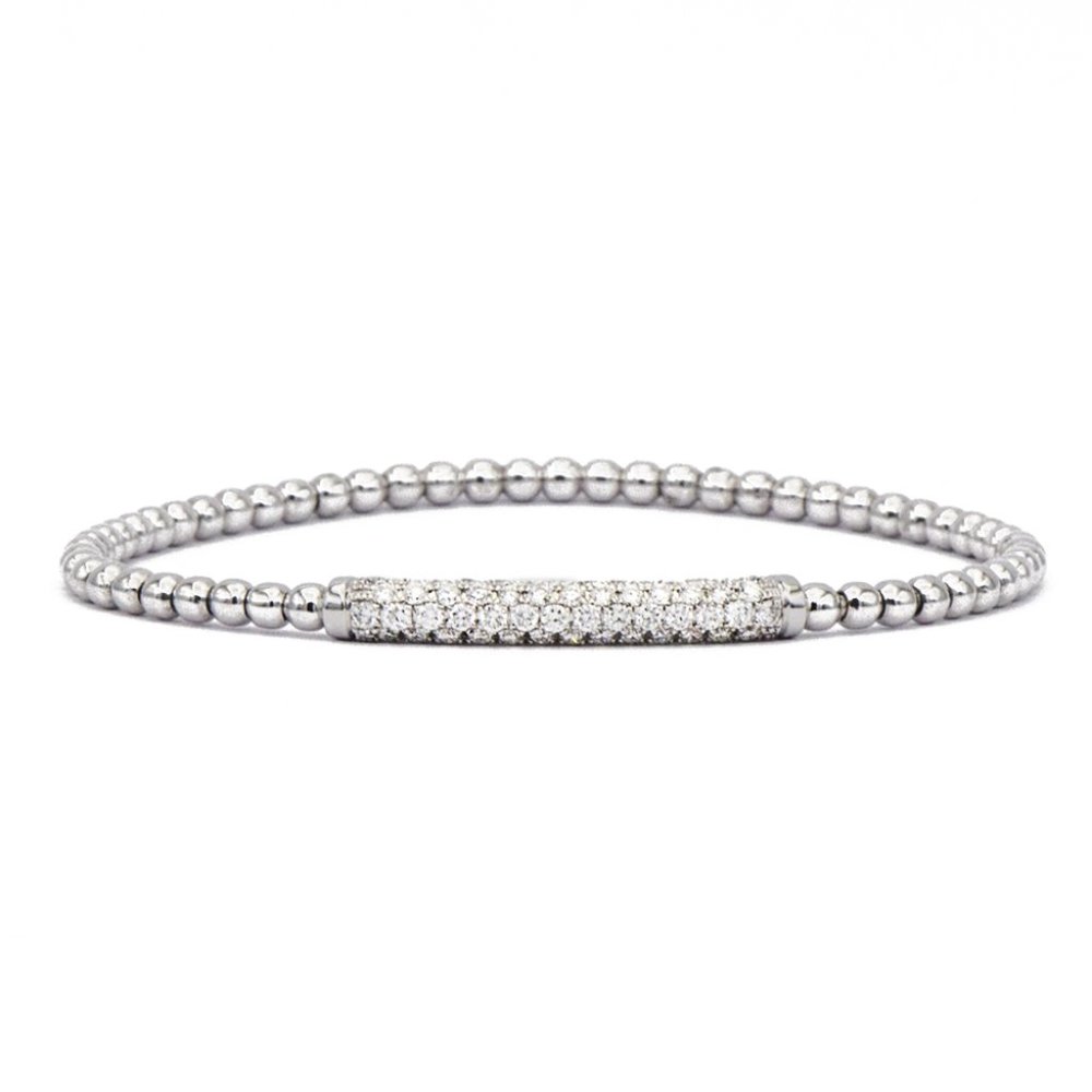 18k White Gold Modern Diamond Bracelet